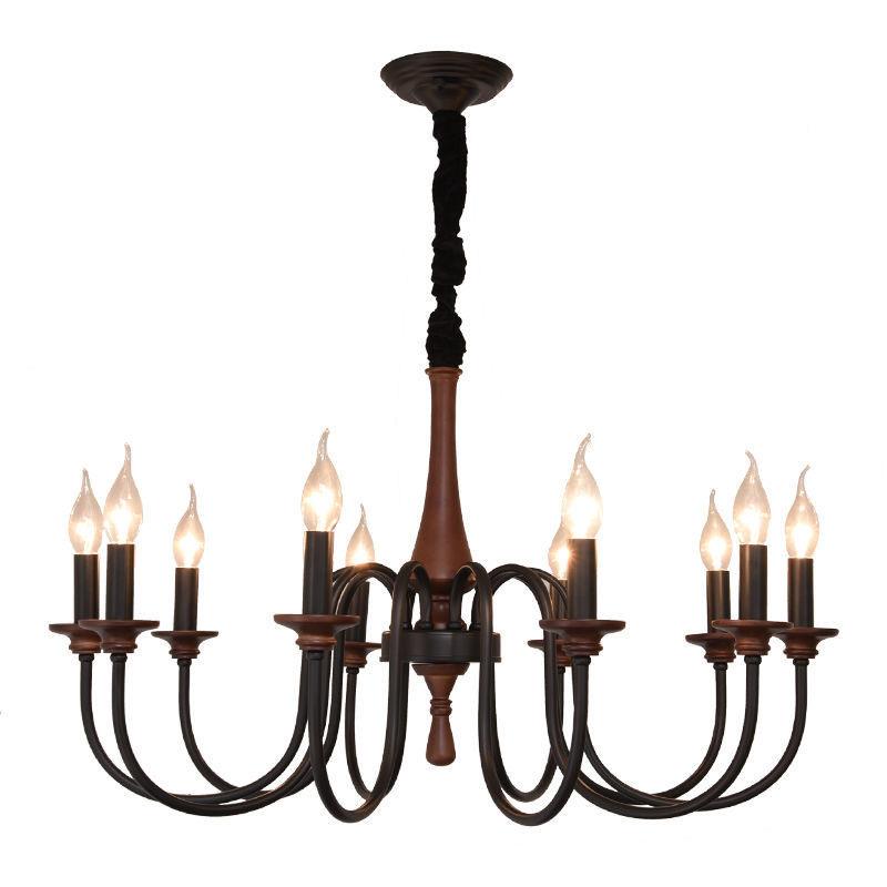 新式复古圆形餐厅灯具卧室书房护眼吊481灯高级感禅意蜡室烛中吊