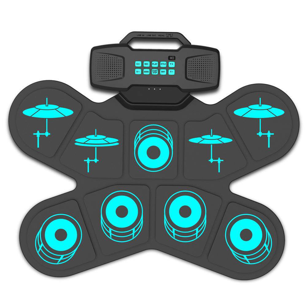 手卷电子鼓桌面架子鼓双喇叭可充电外贸打击板儿童玩DTX游戏