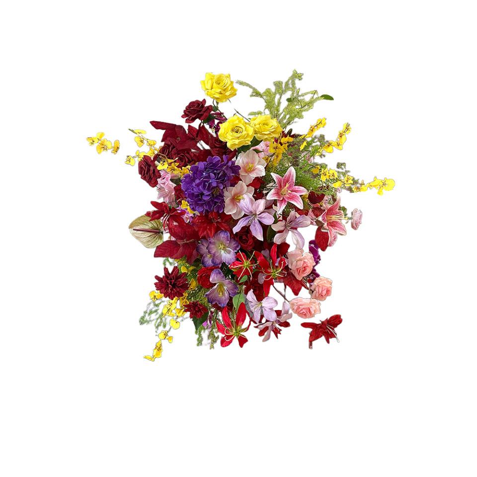 结婚装饰仿真花户农子婚礼布院置仿真花喜庆庭外院婚礼户外大门布