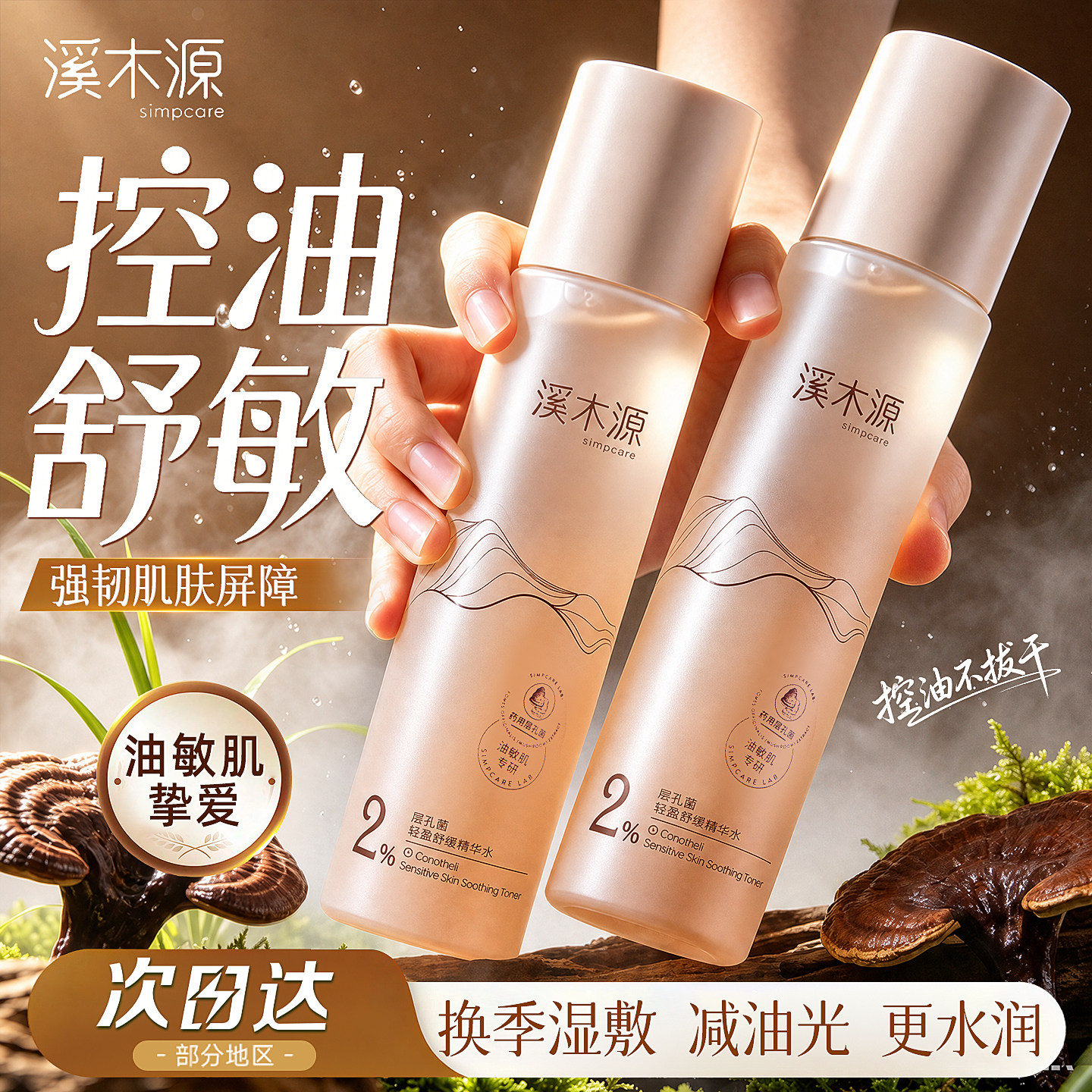 溪木源孔菌精华水控油