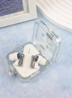 适用Nothing Ear2024款耳机保护套透明镜面PC壳时尚简约男女同款新款Nothing Ear保护套硬壳连体创意透明壳