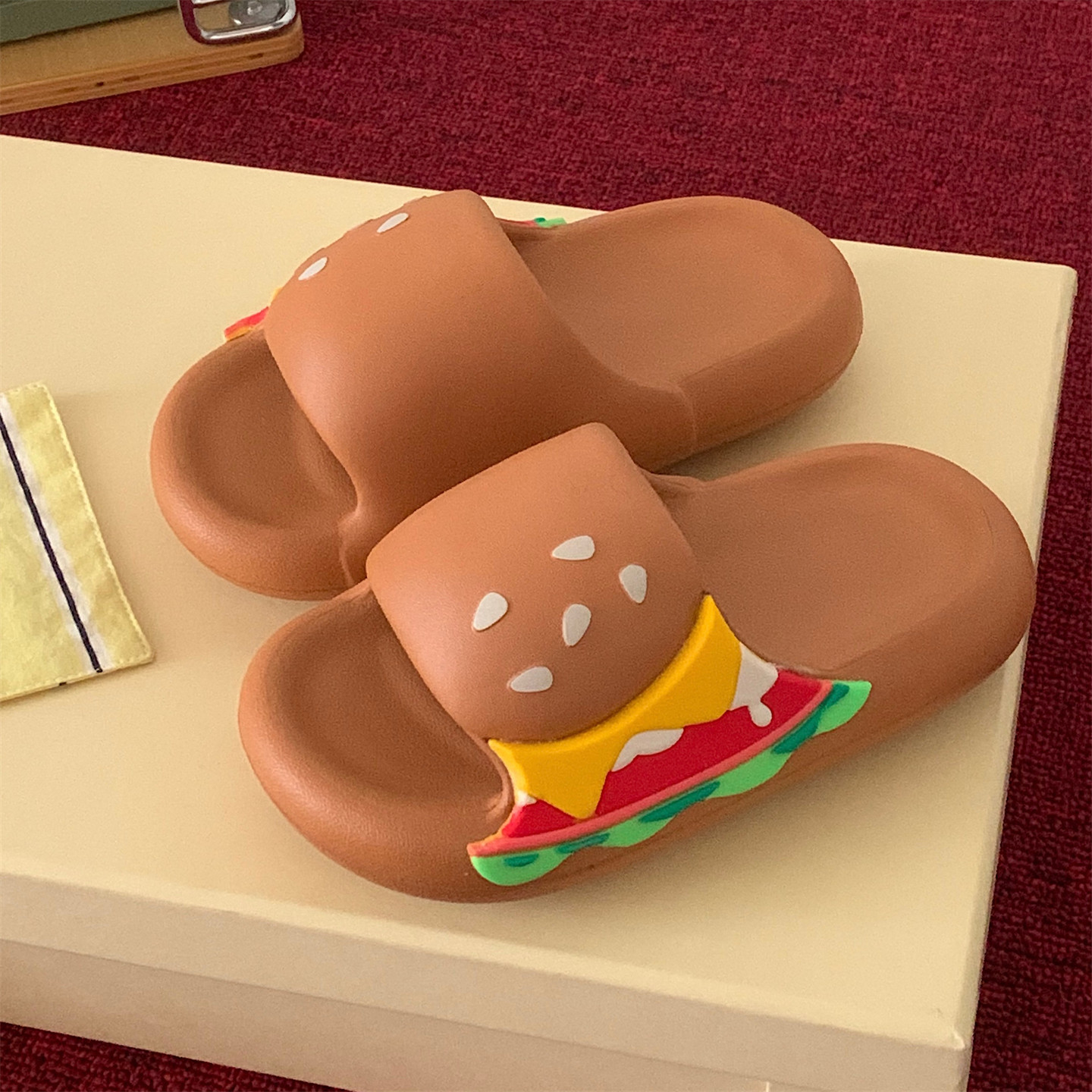 细细条 亲子可爱汉堡足弓凉拖防滑男童女童百搭儿童室外夏季拖鞋,居家布艺,居家亲子拖鞋,淘宝优惠券,粉丝福利购,淘宝优惠卷