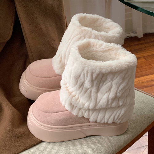 细细条个性百搭时尚保暖防滑棉鞋