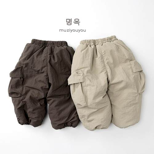 男童女童加绒加厚棉裤冬季新款儿童保暖休闲裤子中小童工装裤童装