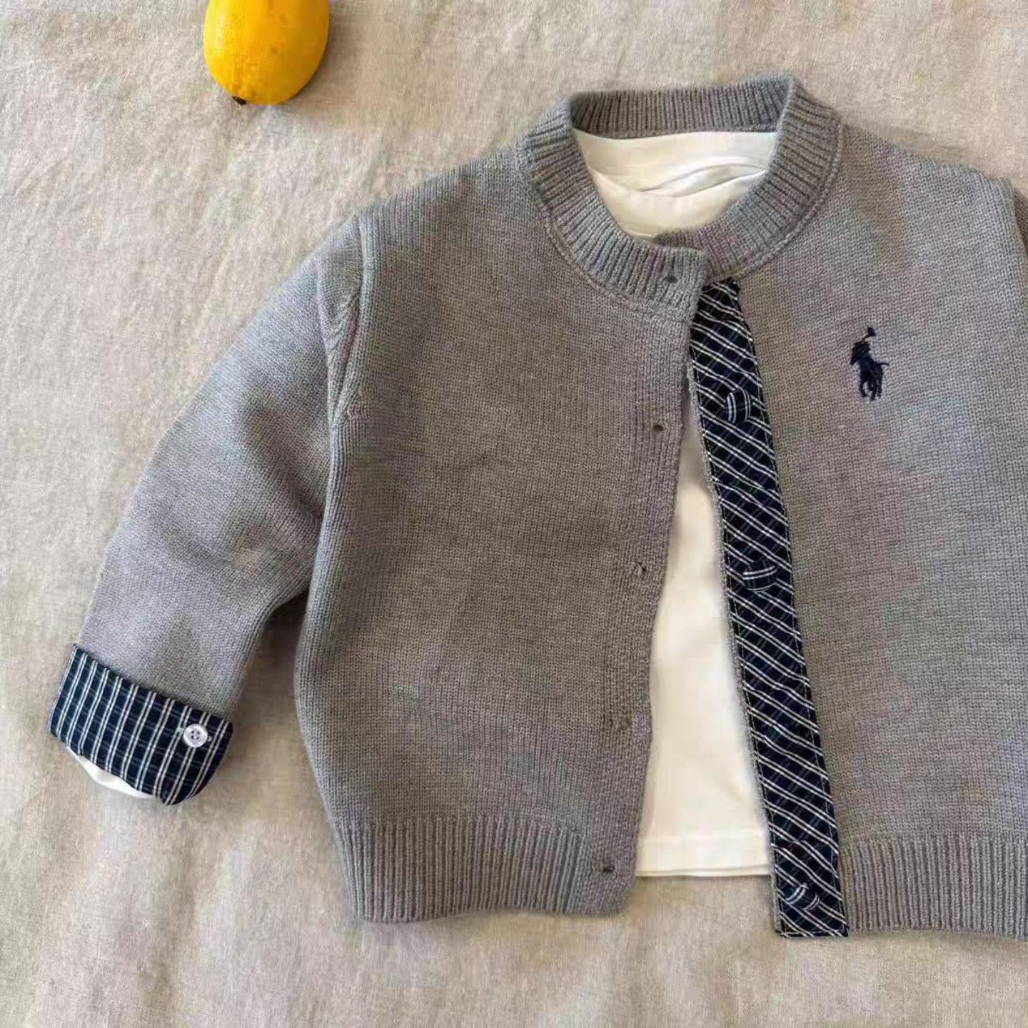 男童毛衣开衫2025春秋新款儿童时尚撞色针织衫外套男孩学院风毛衣