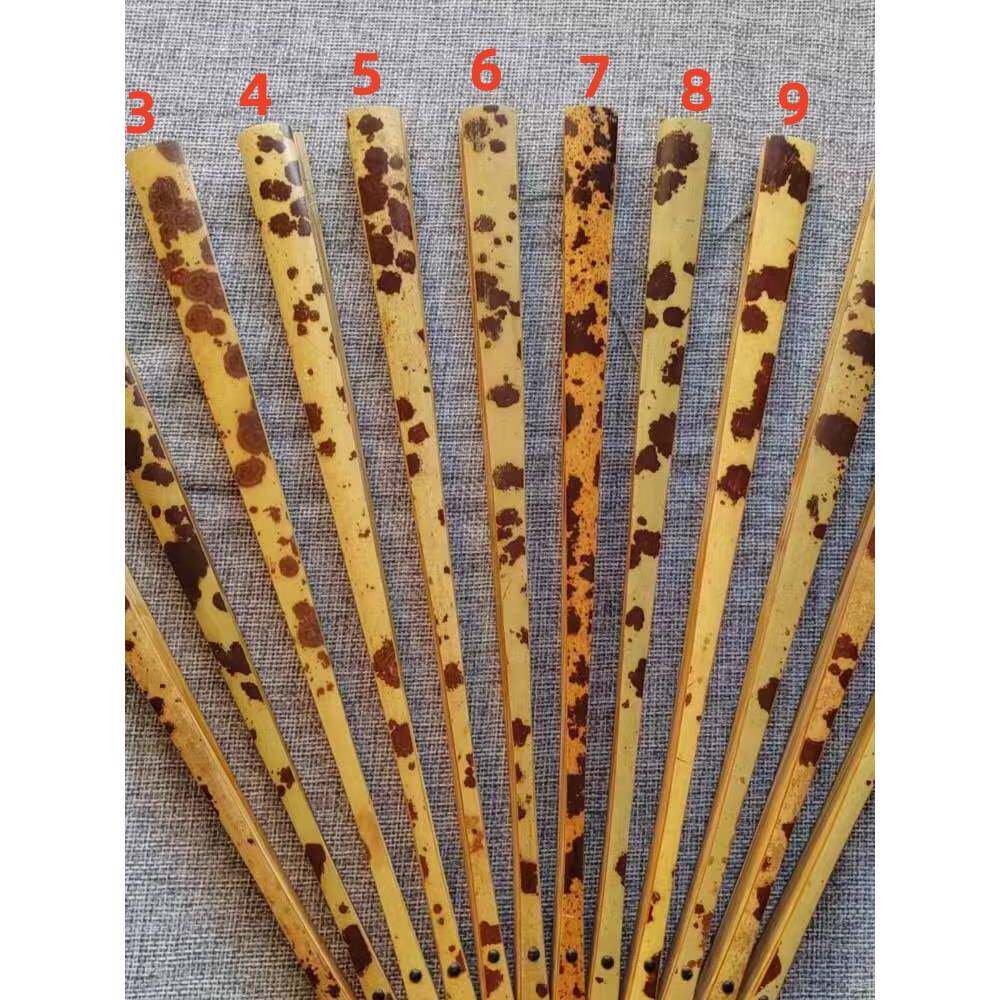 贵妃竹折扇处理价95寸文玩斑竹折扇黑香妃扇骨湘妃空白扇子中国风
