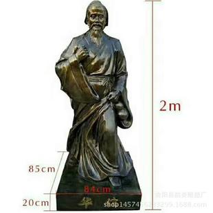 四大名医华佗树脂玻璃钢雕塑古代文化仿铜人物供应名人胸像