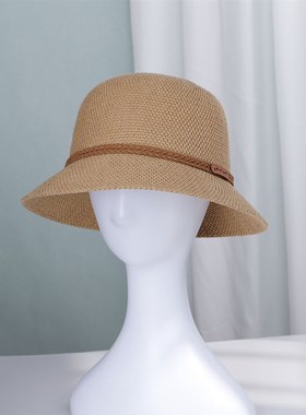 2022 NEW Womens Straw Hats Panamas UV Protection Sun Visor B