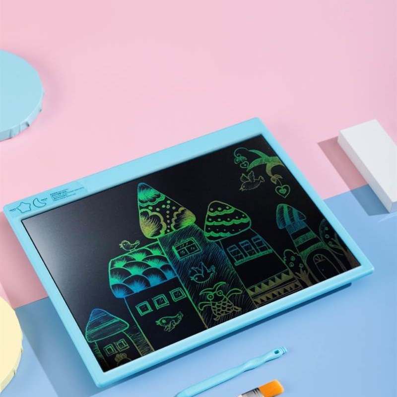 16寸彩色画板儿童液晶手写板充电写字板画画家用黑板手绘板磁性