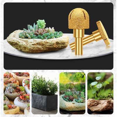 千悍金刚石清底刀石头花盆加工小型磨头鹅卵石打磨石头的工具全套