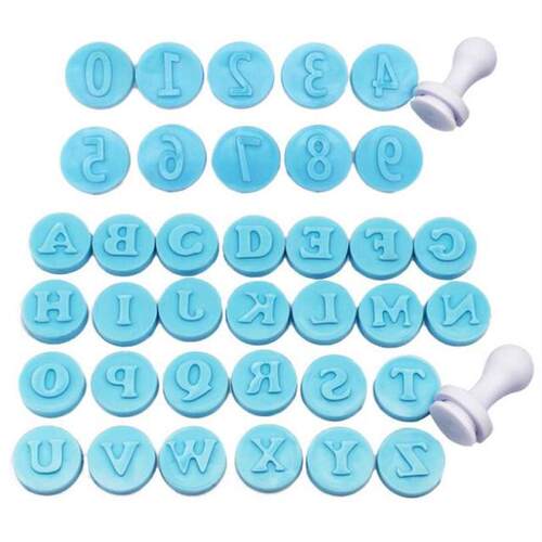 极速Alphabet Letters Numbers Pressure Seal Cookie Fondant  P