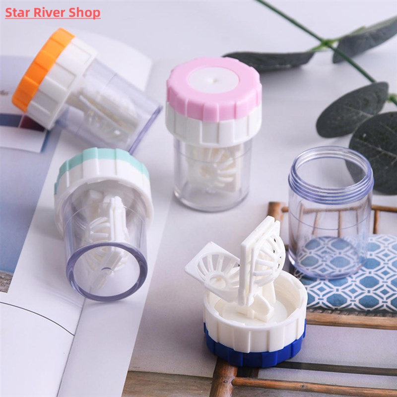Contact Lens Cleaner Case Box Manual Rotation Type Plastic C
