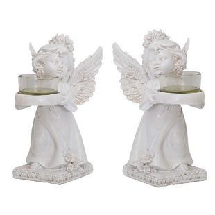 Angel Figurine Candle Holder Metal Candle Stand Ornament