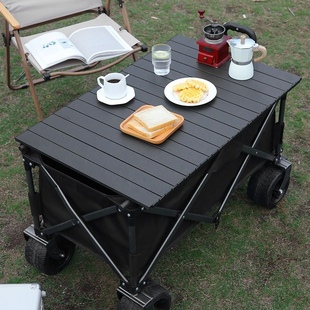 户外露营推车聚拢款 野营 折叠手推野餐车营地拖车拉杆小拉车便携式