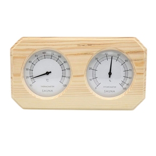 Sauna Room Thermometer Wood Hygrometer Indoors High