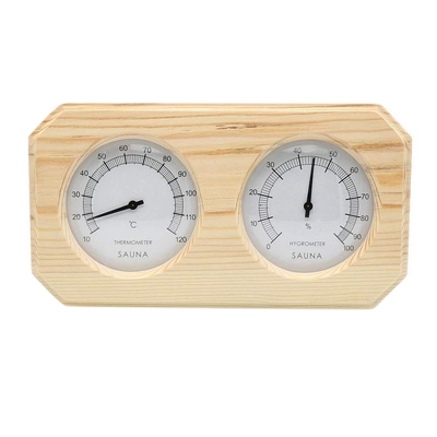 Sauna Room Thermometer Wood Hygrometer Indoors High