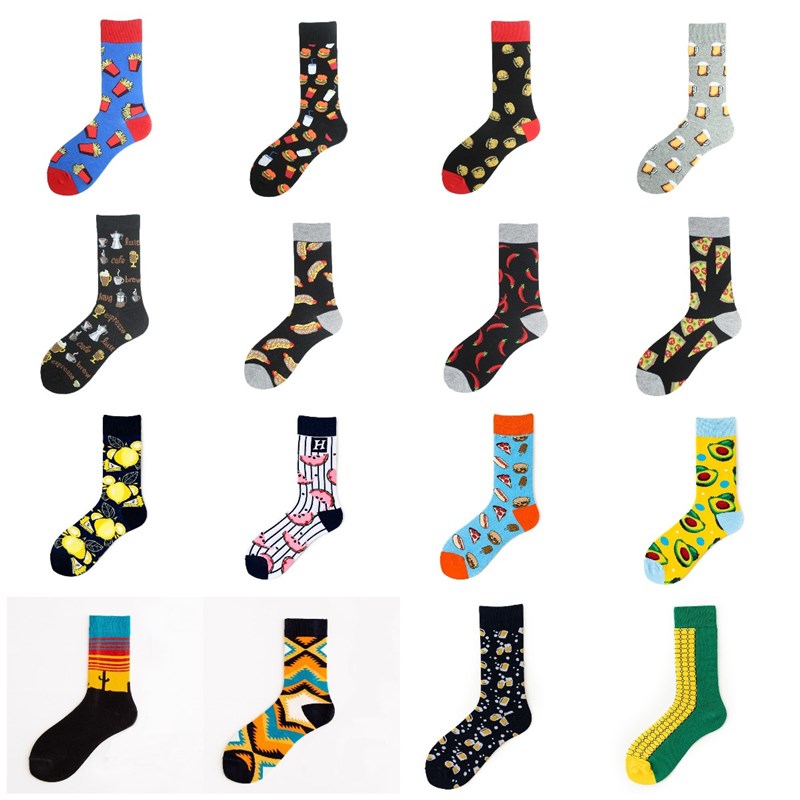 新品1 Pair Adult Men Funny Beer Food Hamburger Pizza Socks