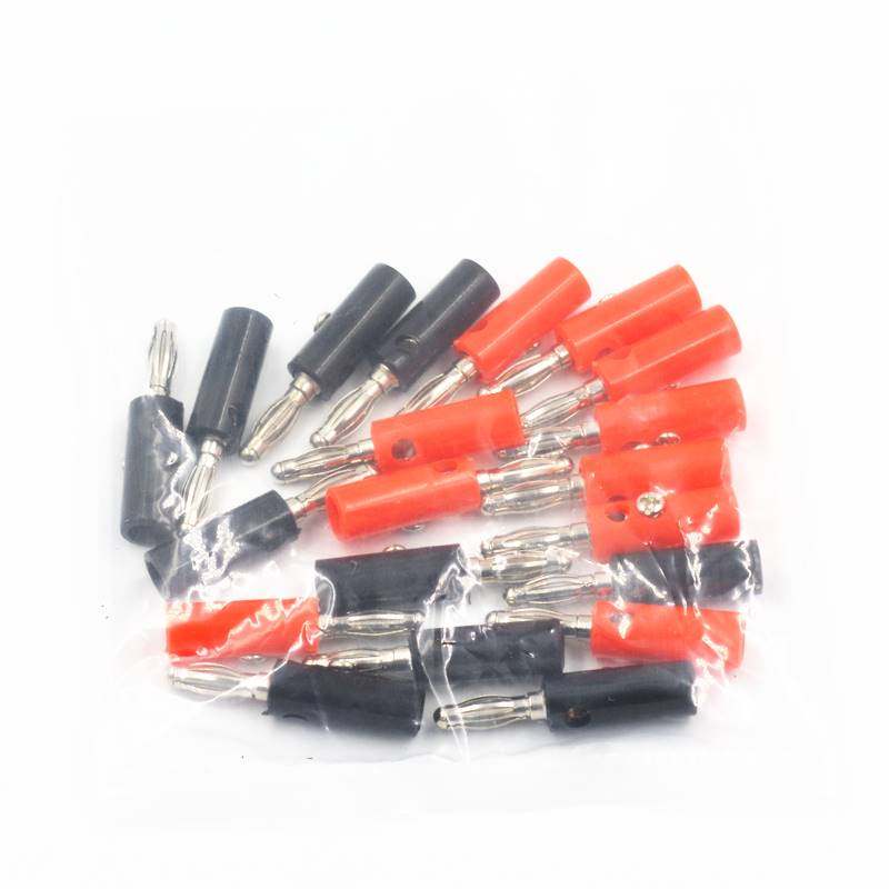 红黑电源插头4mm香蕉头 音箱音响音频仪表万用电表接线柱纯铜连接