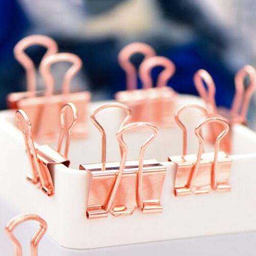 极速25pcs/box Rose Gold Binder Clips Message Ticket Paper Cl
