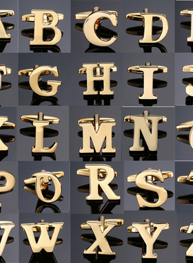 DY New high quality gold letters A-Z name Cufflinks men Fren