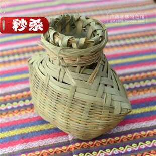 抓鱼漏斗民间老12人农民手工编织鱼笼 竹编鱼筐 舞蹈道具框儿童鱼