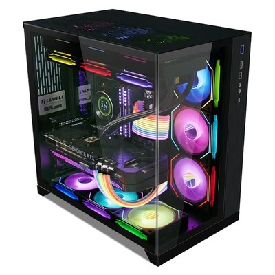 联力包豪斯O11D全视版纯白色台式电脑水冷无立柱全透明海景房机箱