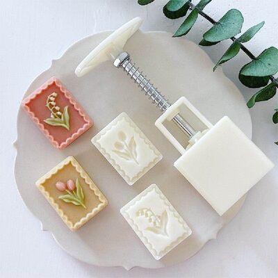 极速30g Cute Flower Shape Pastry Moulds Mooncake Molds Moonc