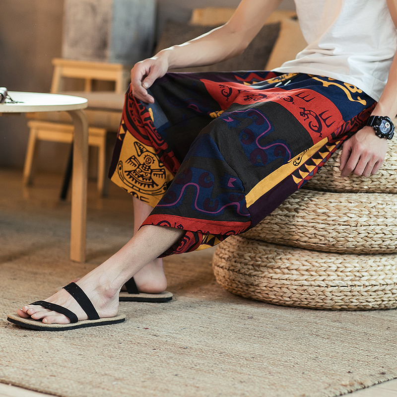 2022 Men Traditional Style Summer Big Size Casual Calf-Lengt