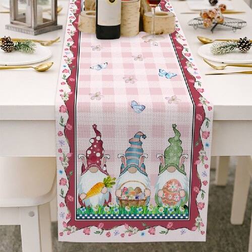 极速Happy Easter Table Runner 13 x 70 Inch Bunny Gnomes East