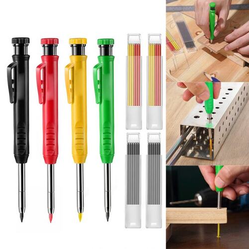 极速Carpenter Pencil With Refill Leads Built-In Sharpener Fo