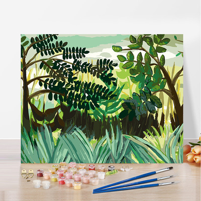 Green Plant DIY Painting By Numbers Colouring Painting Gifts