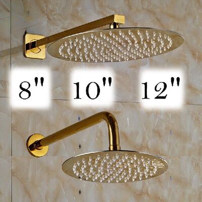 极速Free Shipping Golden 8/10/12 inch Ultrathin Rainfall Sho