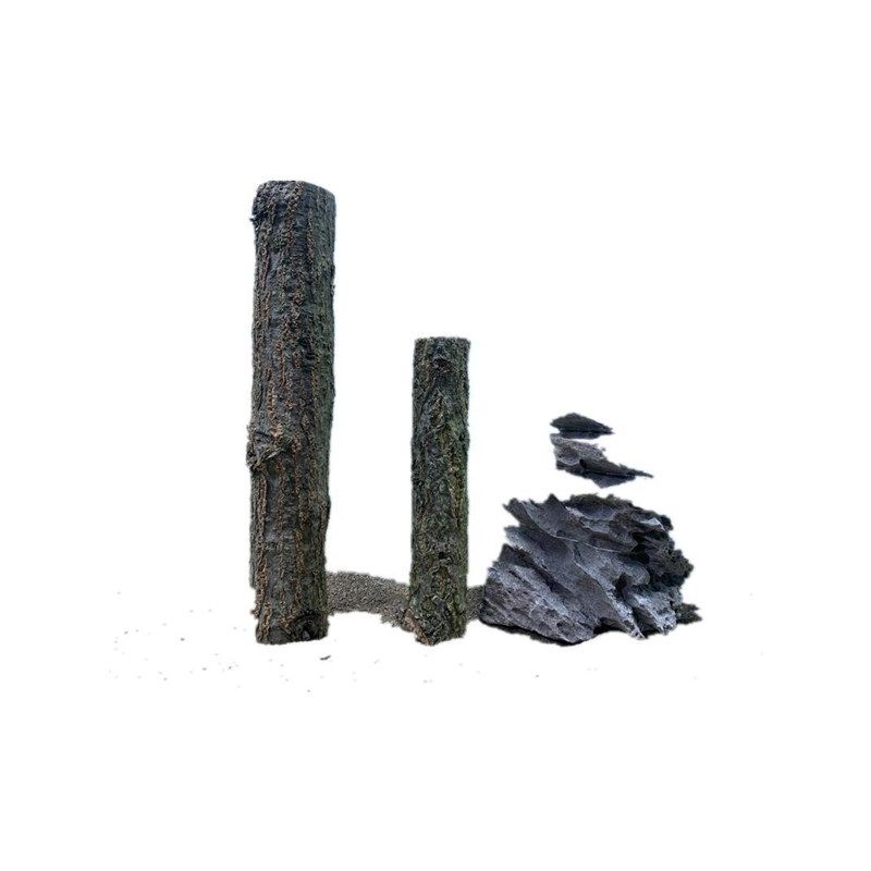 鱼缸森林造景全套沉木香槟树树皮景丛林景雨林景装饰天然木紫柚木