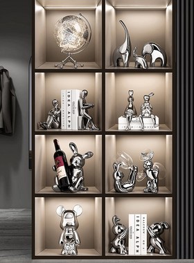 轻奢风暴力熊红酒架电视柜子酒柜装饰品摆件家居客厅乔迁新居礼品