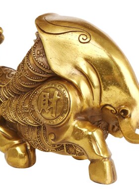 纯铜大号旺财牛牛摆件铜牛生肖牛招财华尔街牛牛气冲天