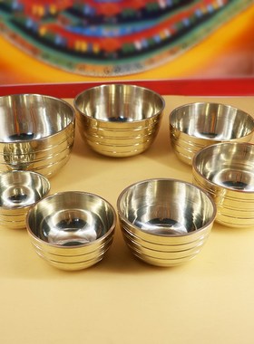 尼泊尔手工佛音钵整套佛音碗瑜伽钵西藏颂钵静心钵一套七个铜磬