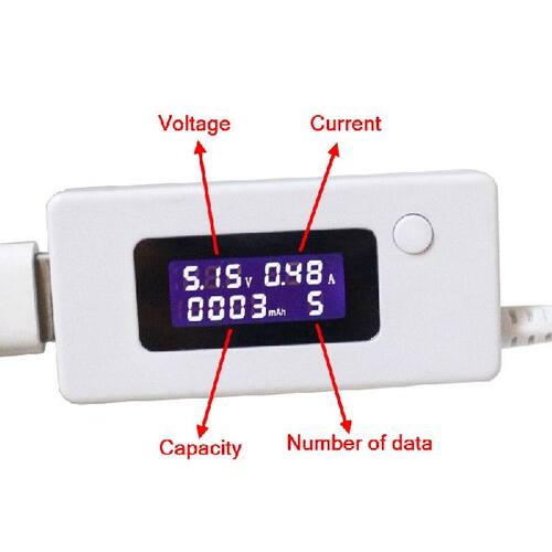 极速USB Charger Capacity Current Voltage 7V Tester Meter For