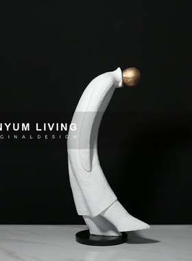 简约现代创意软装饰品抽象人物摆件售楼处样板房酒店会所人像雕塑