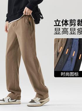 莱尔抗直筒休闲裤男士秋季商潮牌6626宽赛松百搭务皱休闲裤男裤子