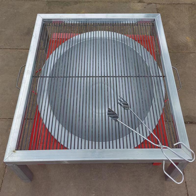 商用摆摊加大特厚烤桌方形大号户外烧烤架子家用烧烤炉木炭烧烤桌