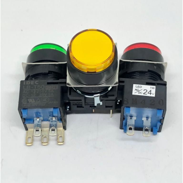 IDEC正品和泉LB1L- LB-T50 A1T54G 54R 54Y自锁按钮开关5脚24V