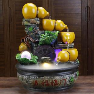 带球大五福临门纳福开业礼品送雾化器葫芦喷泉流水摆件 升级版