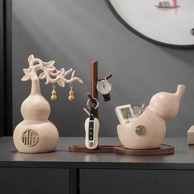 极速新中式福禄满堂招财葫芦摆件玄关酒柜装饰品办公室乔迁新居礼