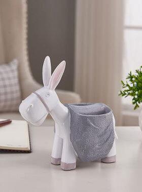 北欧可爱中国风动物笔筒轻奢办公桌工位收纳软装饰品现代简约摆件