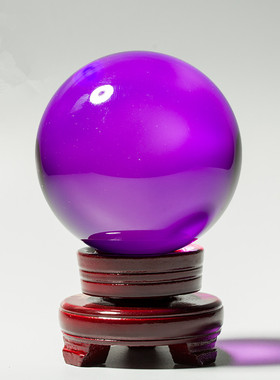 高档紫色水晶球摆件客厅酒柜玄关办公室桌家居摆件