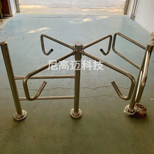 尼高迈厂家供应简易十字形单向旋转门 郑州超市入口半高手动转闸