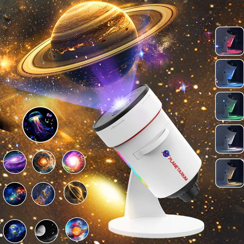望远镜星空投影灯RGB氛围小夜灯TK爆款银河星系投影调焦灯