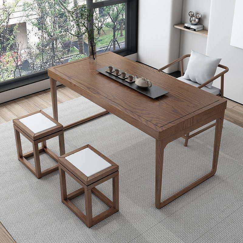 新中式阳台茶桌小户型家用茶几茶台现代简约办公室实木茶桌椅组合