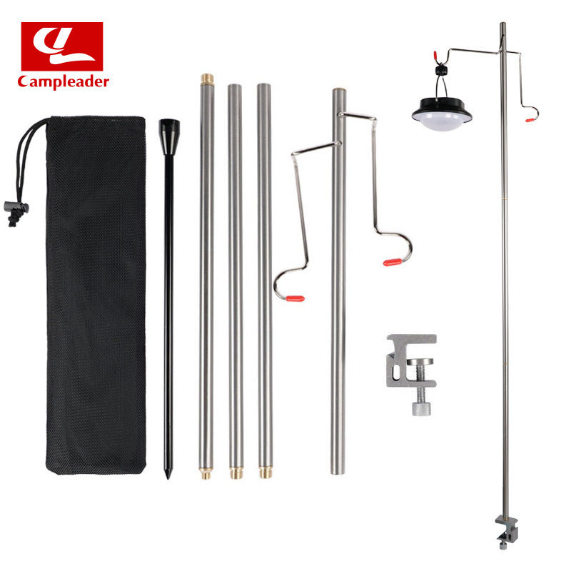 户外铝合金灯架折叠式灯挂照明灯露营灯具支架桌面地面两用双钩款