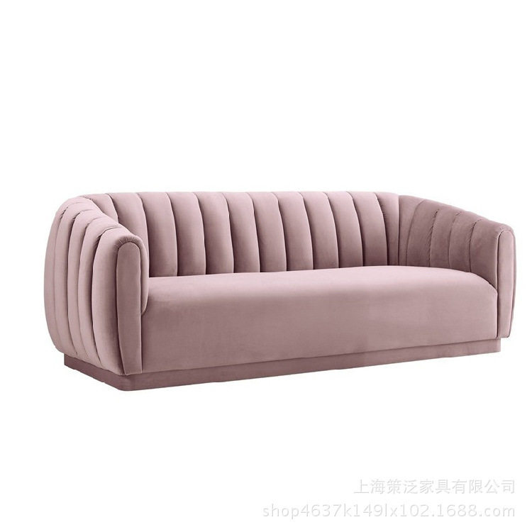 北欧现代双人三人沙发软装样板房布艺沙发简约休闲客厅软包沙发椅